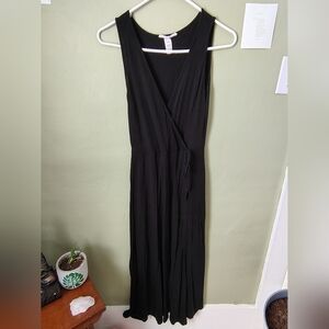 Caution to the Wind Women's Size Small Black Faux Wrap Maxi Dress